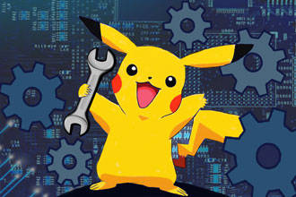 Pikachu with a wrench